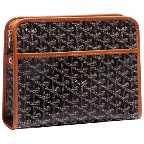 Goyard Jouvence Washbag Black / Brown Coated Canvas MM